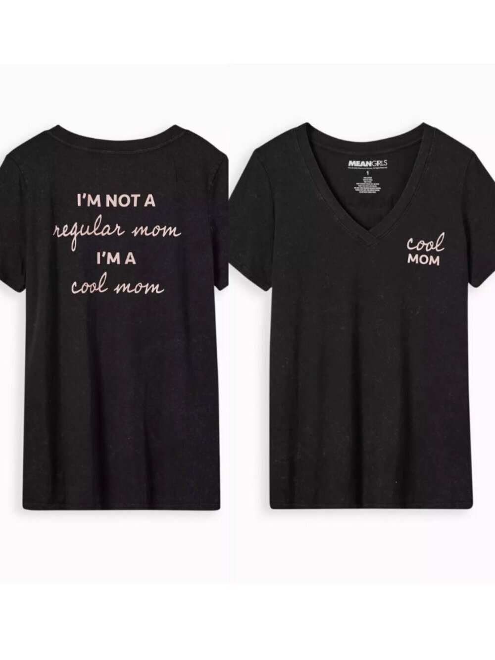 TORRID 0 Plus Size Classic V-Neck Tee Cool Mom Cotton Washed Black ? Mean Girls